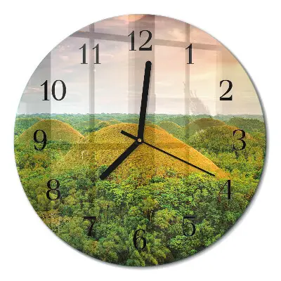 Ronde glas klok Landschap