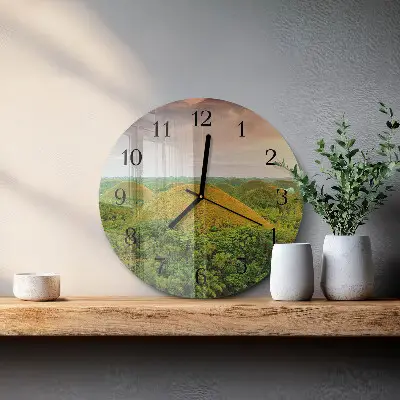Ronde glas klok Landschap