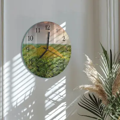 Ronde glas klok Landschap