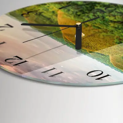 Ronde glas klok Landschap
