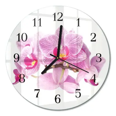 Klok glas met opdruk rond Orchideeën