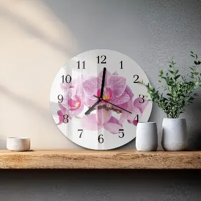 Klok glas met opdruk rond Orchideeën