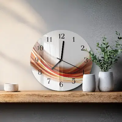 Wandklok glas decoratie rond Abstracte lijnen