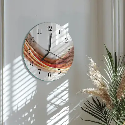 Wandklok glas decoratie rond Abstracte lijnen