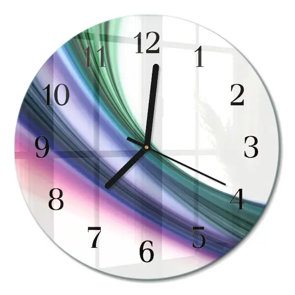 Ronde glazen klok Abstracte lijnen