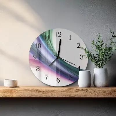 Ronde glazen klok Abstracte lijnen