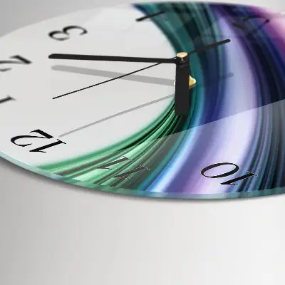 Ronde glazen klok Abstracte lijnen