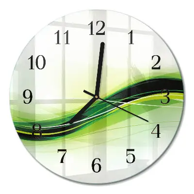 Klok glas met opdruk rond Abstracte lijnen
