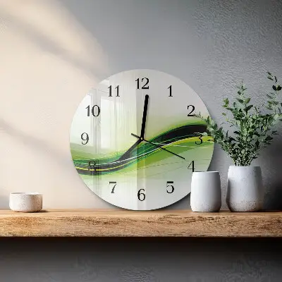 Klok glas met opdruk rond Abstracte lijnen