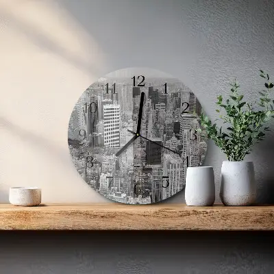 Wandklok glas decoratie rond Horizon
