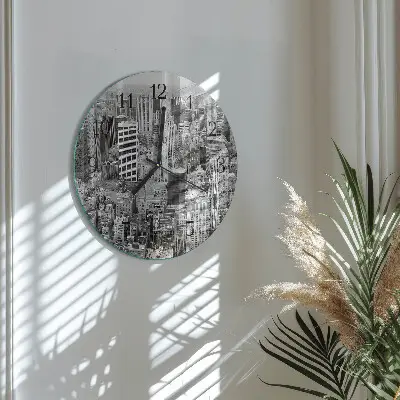 Wandklok glas decoratie rond Horizon