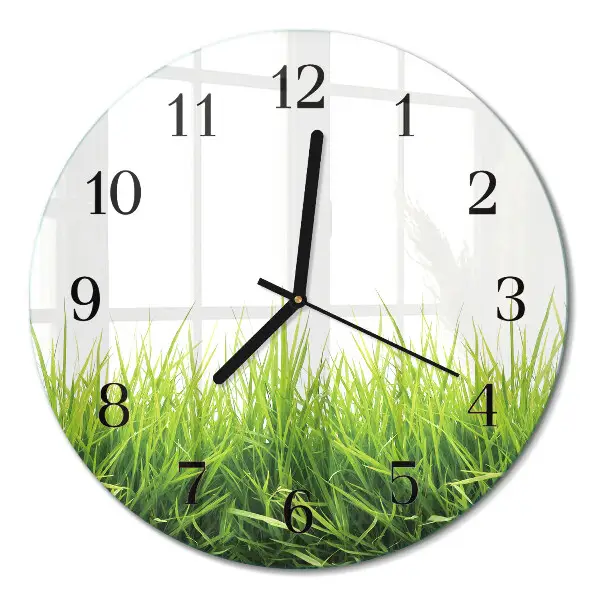 Ronde glas klok Gras