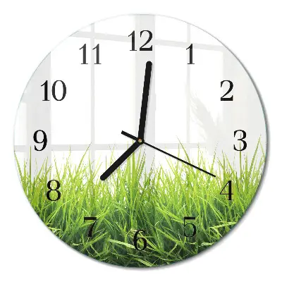 Ronde glas klok Gras