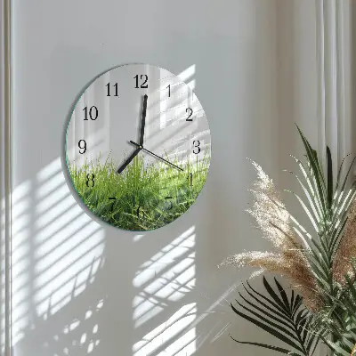 Ronde glas klok Gras