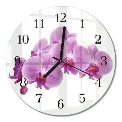 Ronde glazen klok Orchidee