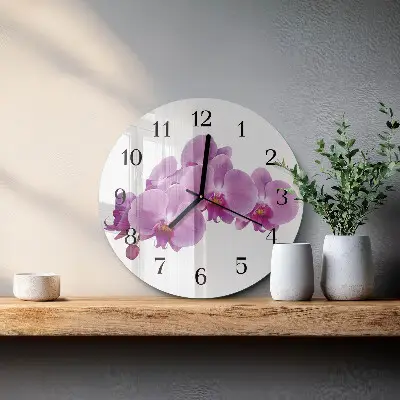 Ronde glazen klok Orchidee
