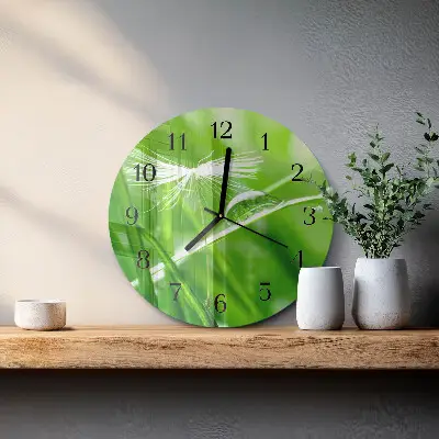 Ronde glas klok Gras