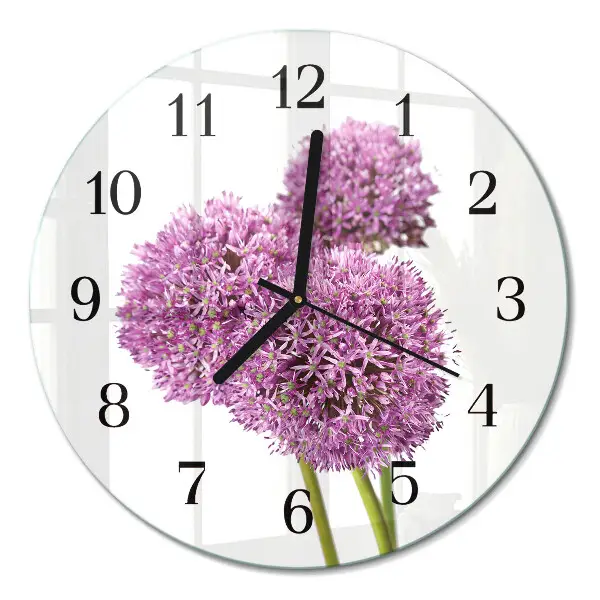 Ronde glazen klok Bloem