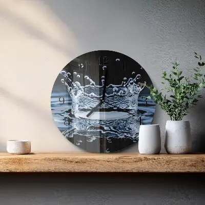 Ronde glas klok Water