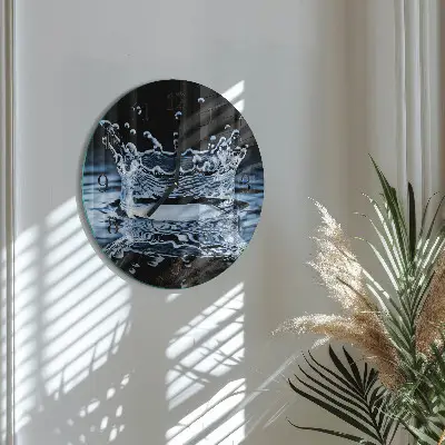 Ronde glas klok Water