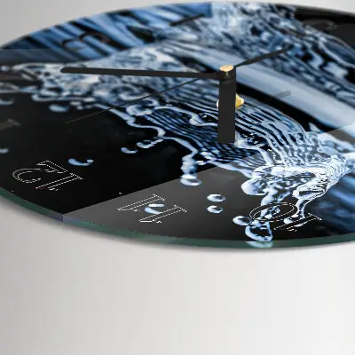 Ronde glas klok Water