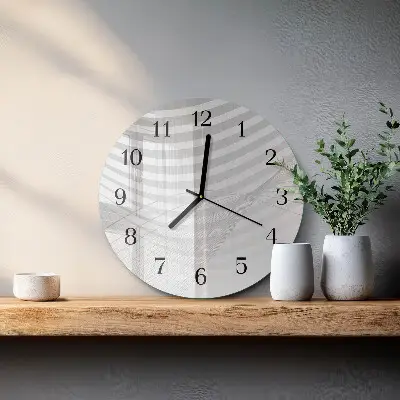 Klok glas met opdruk rond Abstracte lijnen