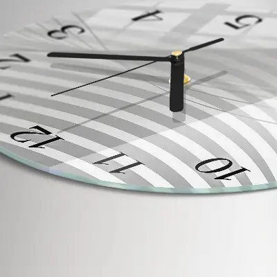 Klok glas met opdruk rond Abstracte lijnen