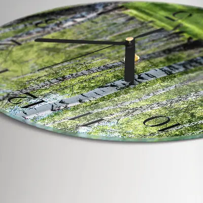 Ronde glazen klok Berkenbos