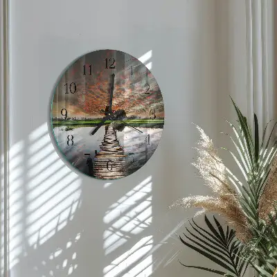 Ronde glas klok Brug in de wei