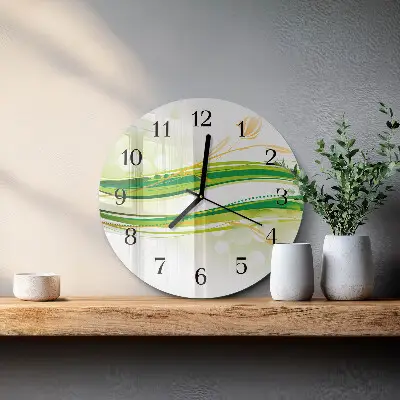 Wandklok glas decoratie rond Abstracte lijnen