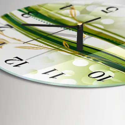 Wandklok glas decoratie rond Abstracte lijnen