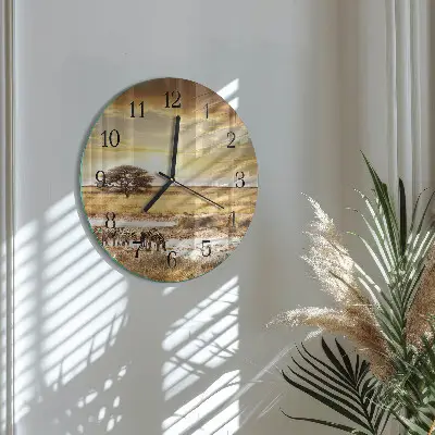 Ronde glas klok Zebra's