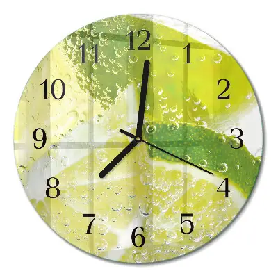 Klok glas met opdruk rond Water met kalk