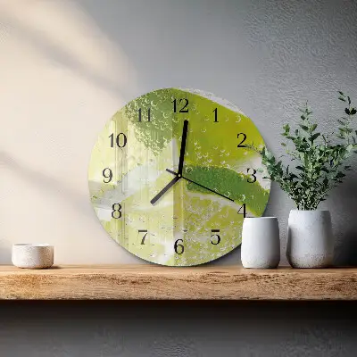 Klok glas met opdruk rond Water met kalk
