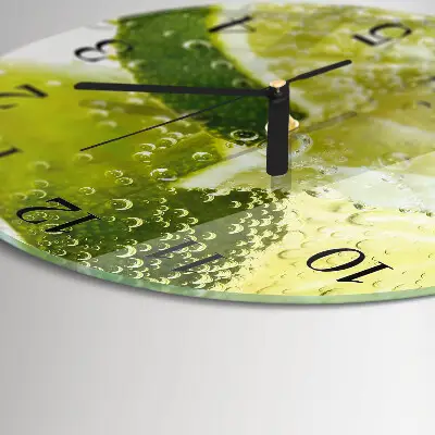 Klok glas met opdruk rond Water met kalk