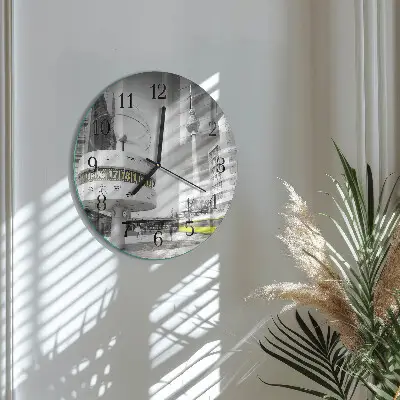 Ronde glazen wandklok Berlijn