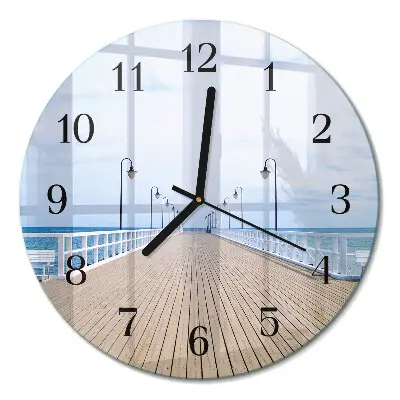 Wandklok glas decoratie rond Pier