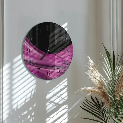 Ronde glazen klok Abstracte lijnen
