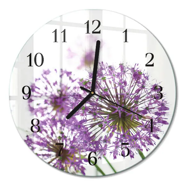 Ronde glas klok Bloem