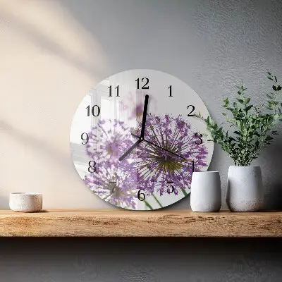 Ronde glas klok Bloem