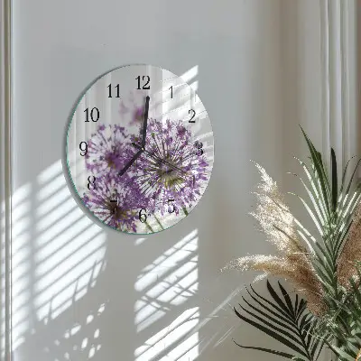 Ronde glas klok Bloem