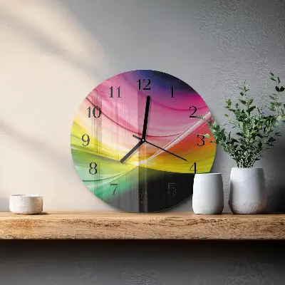 Wandklok glas decoratie rond Abstracte lijnen