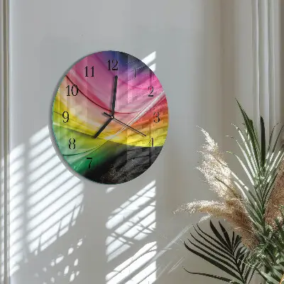 Wandklok glas decoratie rond Abstracte lijnen