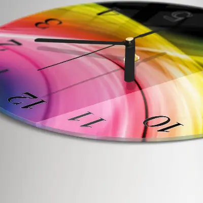 Wandklok glas decoratie rond Abstracte lijnen