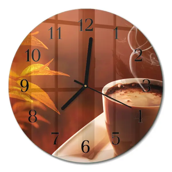 Klok glas met opdruk rond Koffie