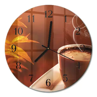 Klok glas met opdruk rond Koffie