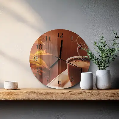 Klok glas met opdruk rond Koffie