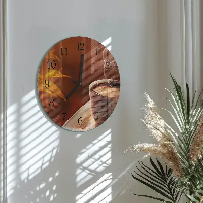 Klok glas met opdruk rond Koffie