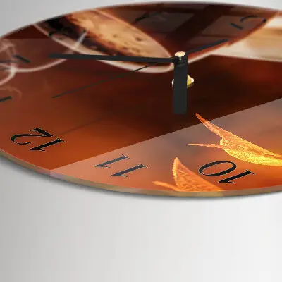 Klok glas met opdruk rond Koffie