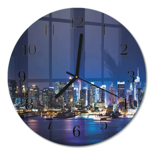 Ronde glazen wandklok Horizon